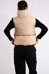 Mary Nude Short Sleeveless Padded Gilet