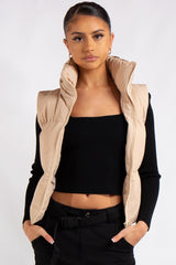 Mary Nude Short Sleeveless Padded Gilet
