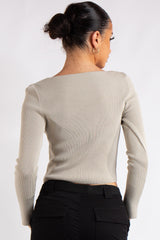 Renata Stone Knitted Square Neck Crop Top