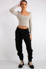 Renata Stone Knitted Square Neck Crop Top