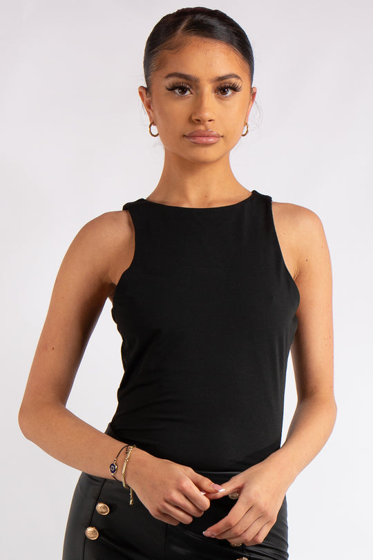Zara Black Soft Crew Neck Bodysuit