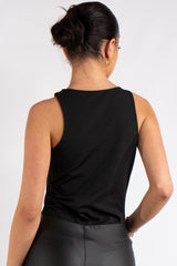 Zara Black Soft Crew Neck Bodysuit