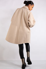 Nathalie Beige Pocket Front Shacket