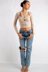 Selah Stone Slinky Knot Crop Top