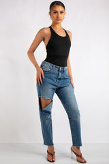 Jolene Black Crossover Back Bodysuit