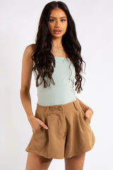 Tinley Camel Flared Pocket Shorts