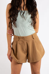 Tinley Camel Flared Pocket Shorts