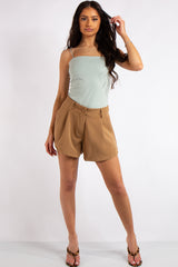 Tinley Camel Flared Pocket Shorts