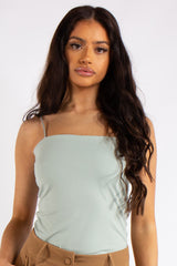 Ruby Sage Green Slinky Super Soft Strappy Bodysuit