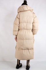 Miley Beige Long Padded Duvet Puffer Coat