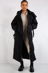 Miley Black Long Padded Duvet Puffer Coat