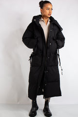 Miley Black Long Padded Duvet Puffer Coat