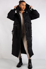 Miley Black Long Padded Duvet Puffer Coat