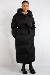 Jana Black Long Padded Duvet Puffer Coat
