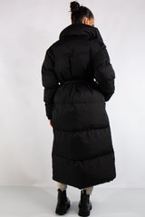 Jana Black Long Padded Duvet Puffer Coat