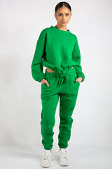 Kaia Green Crop Tie up Tracksuit