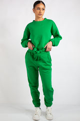Kaia Green Crop Tie up Tracksuit