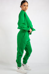 Kaia Green Crop Tie up Tracksuit
