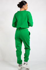 Kaia Green Crop Tie up Tracksuit
