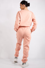 Kaia Pink Crop Tie up Tracksuit