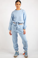 Kaia Blue Crop Tie up Tracksuit