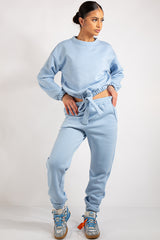 Kaia Blue Crop Tie up Tracksuit