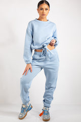 Kaia Blue Crop Tie up Tracksuit