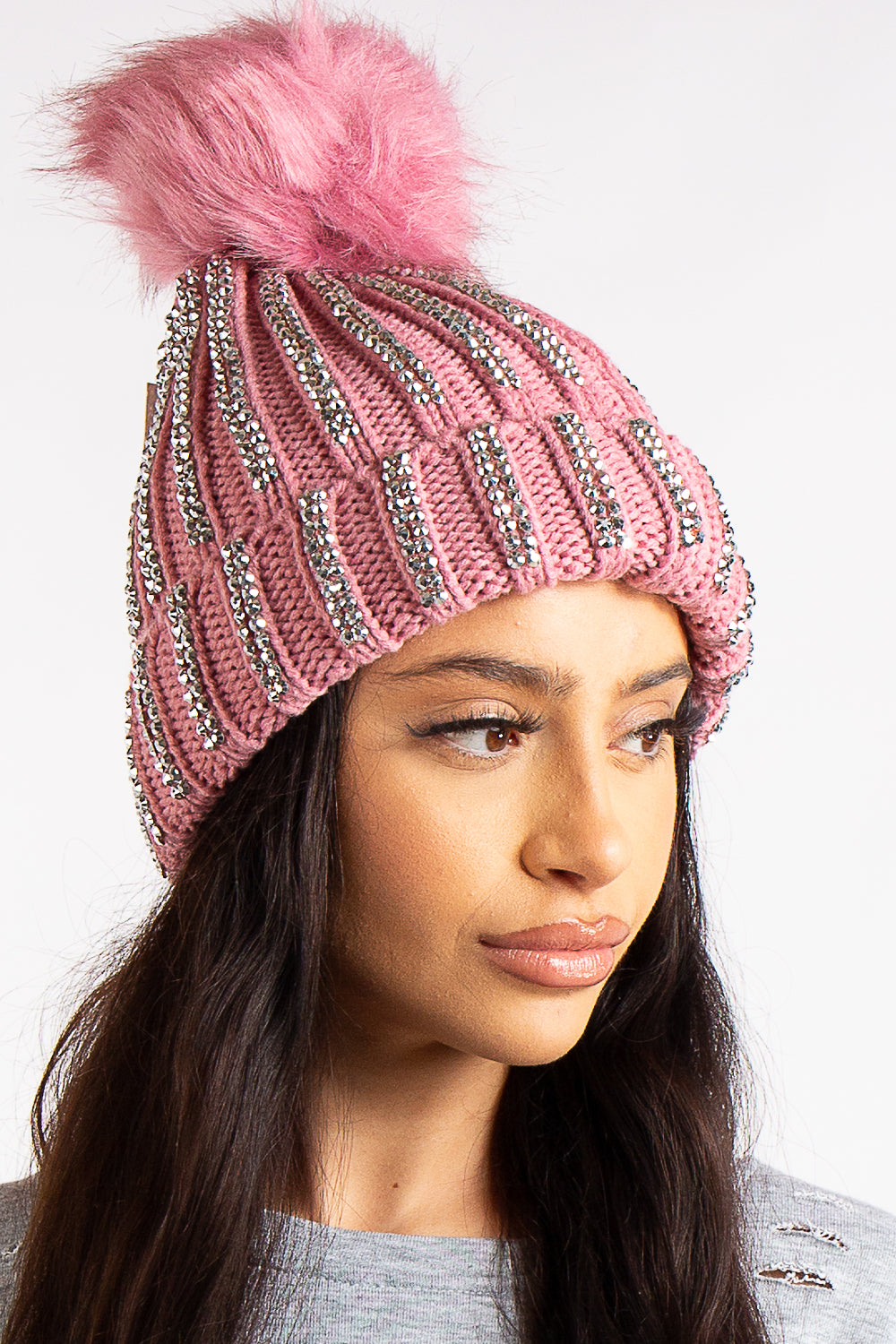 Rhinestone beanie hat 2025