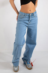 Nyla Light Blue Wash Wide Leg Jeans