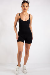 Ember Black Ribbed Seamless Unitard