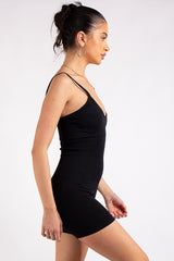 Ember Black Ribbed Seamless Unitard