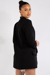 Lillie Black Ruched Sleeve Blazer