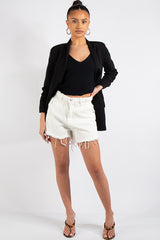 Lillie Black Ruched Sleeve Blazer