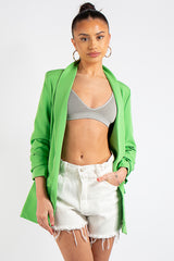 Lillie Green Ruched Sleeve Blazer