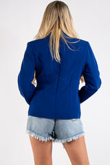 Kali Royal Blue Gold Button Blazer