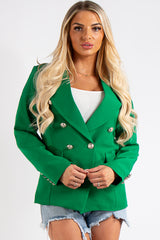 Kali Green Gold Button Blazer