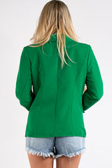 Kali Green Gold Button Blazer