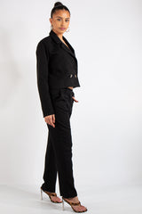 Jazmin Black Cropped Blazer Suit