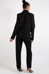 Jazmin Black Cropped Blazer Suit