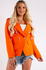 Kali Orange Gold Button Blazer