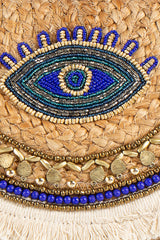 Evil Eye Straw Wicker Bag