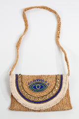 Evil Eye Straw Wicker Bag
