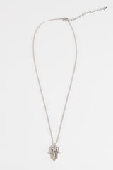 Hamza Hand Silver Necklace