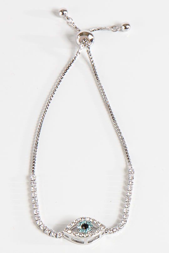 Goz Silver Evil Eye Bracelet