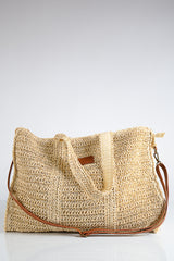 Arya Beige Woven Straw Bag