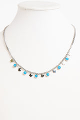 Maia Silver Butterfly Evil Eye Necklace
