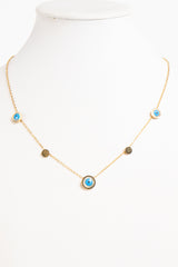 Annabella Gold Multi Evil Eye Necklace