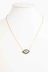 Ashlyn Gold Diamante Evil Eye Necklace