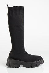 Maria Black Knitted Knee High Sock Boots