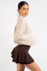 Sienna Brown Frill Skort